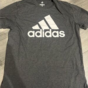 Adidas Men's Charcoal Tee with White Logo